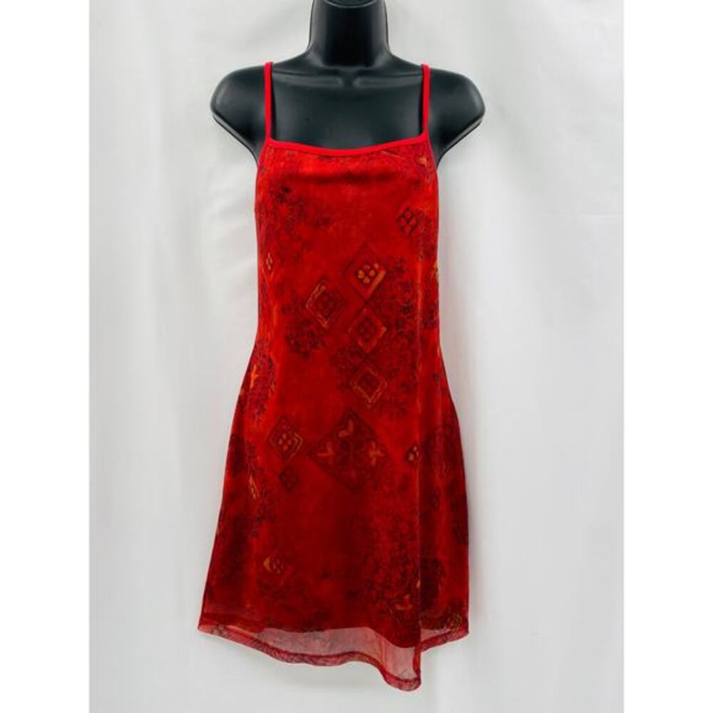 Vintage express red mesh cami mini dress‎